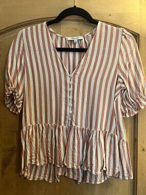 Madewell XS striped peplum top